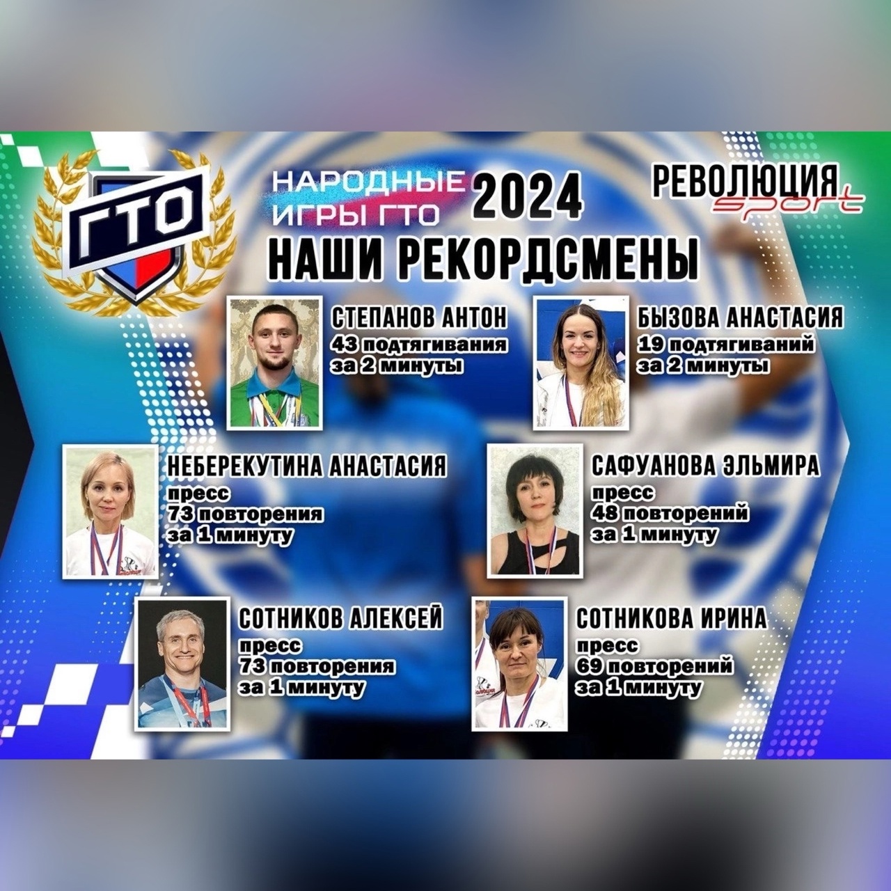 Рекордсмены первых Всероссийских Народных Игр ГТО 2024 года!